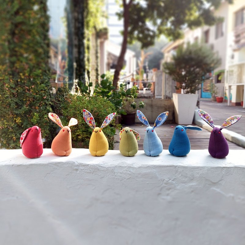 Rainbow Bunny Rabbit doll - Stuffed Dolls & Figurines - Cotton & Hemp Multicolor