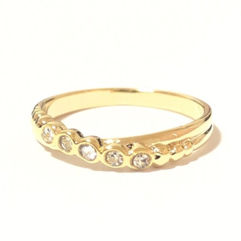 Cross Line Ring - 戒指 - 其他金屬 金色