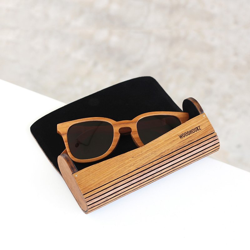 Wooden Sunglasses Box - แว่นกันแดด - ไม้ สีนำ้ตาล