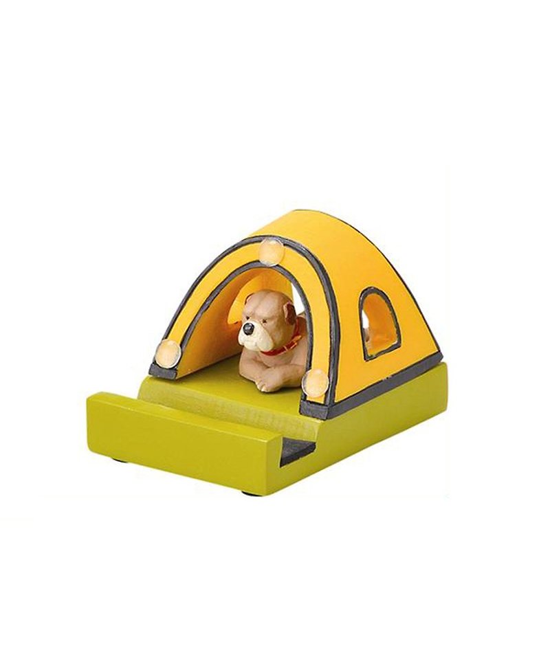 Japan Magnets high-quality super cute tabletop small mobile phone holder / mobile phone holder (dog Gu tent) - อื่นๆ - วัสดุอื่นๆ สีเหลือง