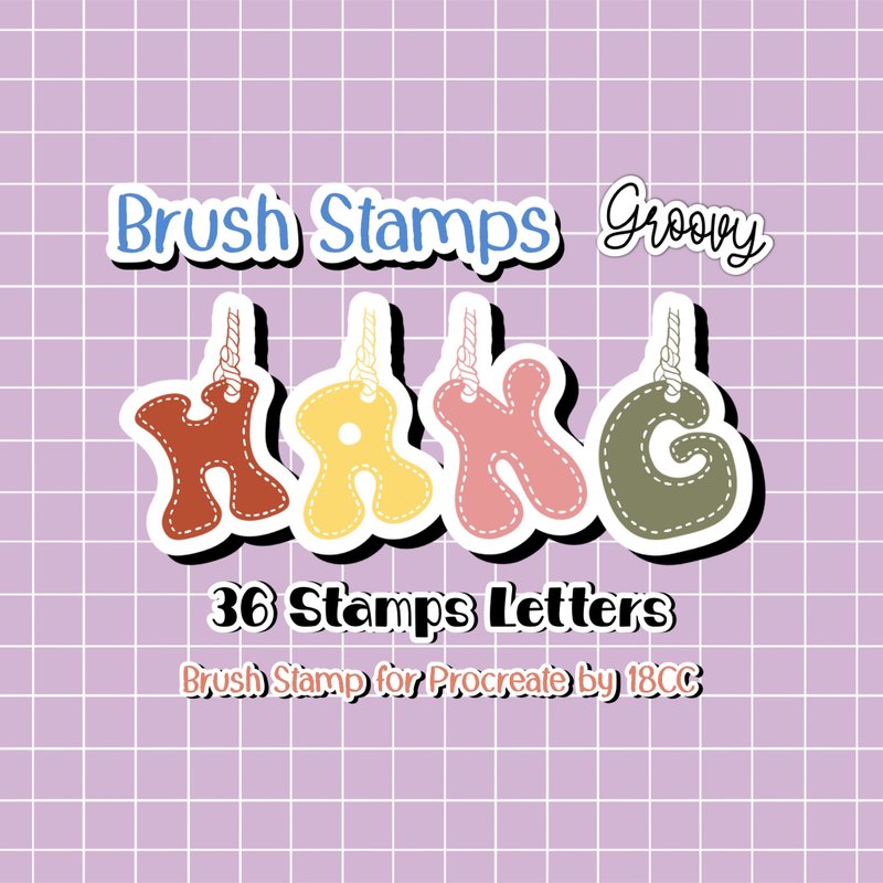 Groovy Hang Letters for Procreate - 其他數位商品 - 其他材質 