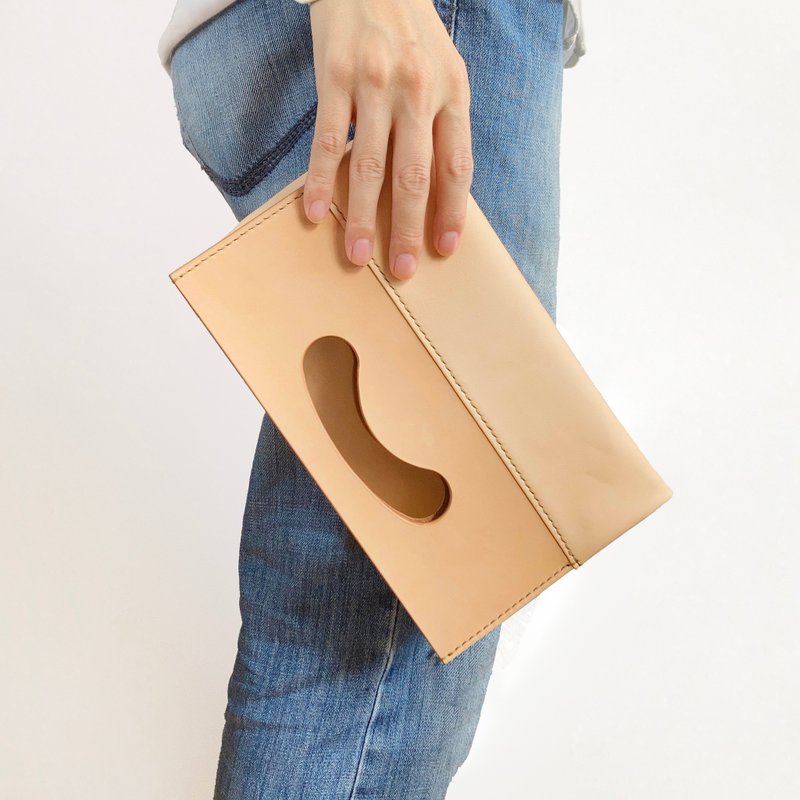 Clutch Bag using Leather (Undyed)【conicori/こにこり】 - Clutch Bags - Genuine Leather Brown