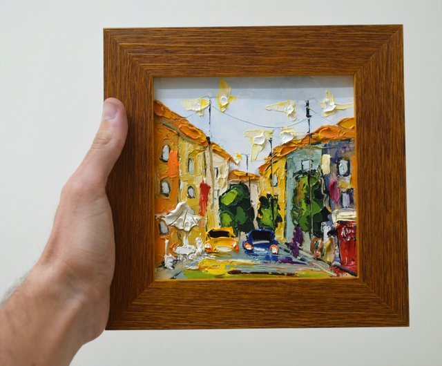 風景画「下津井の海」油彩画 SM 木製フレーム付き 瀬戸の風景 風景画「下津井の海」油彩画 SM 木製フレーム付き 瀬戸の風景 風景画「