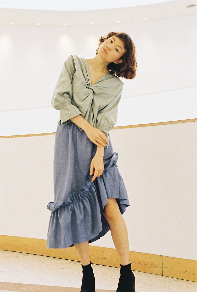 Señorita Skirt (Blue Denim) - Skirts - Cotton & Hemp Blue