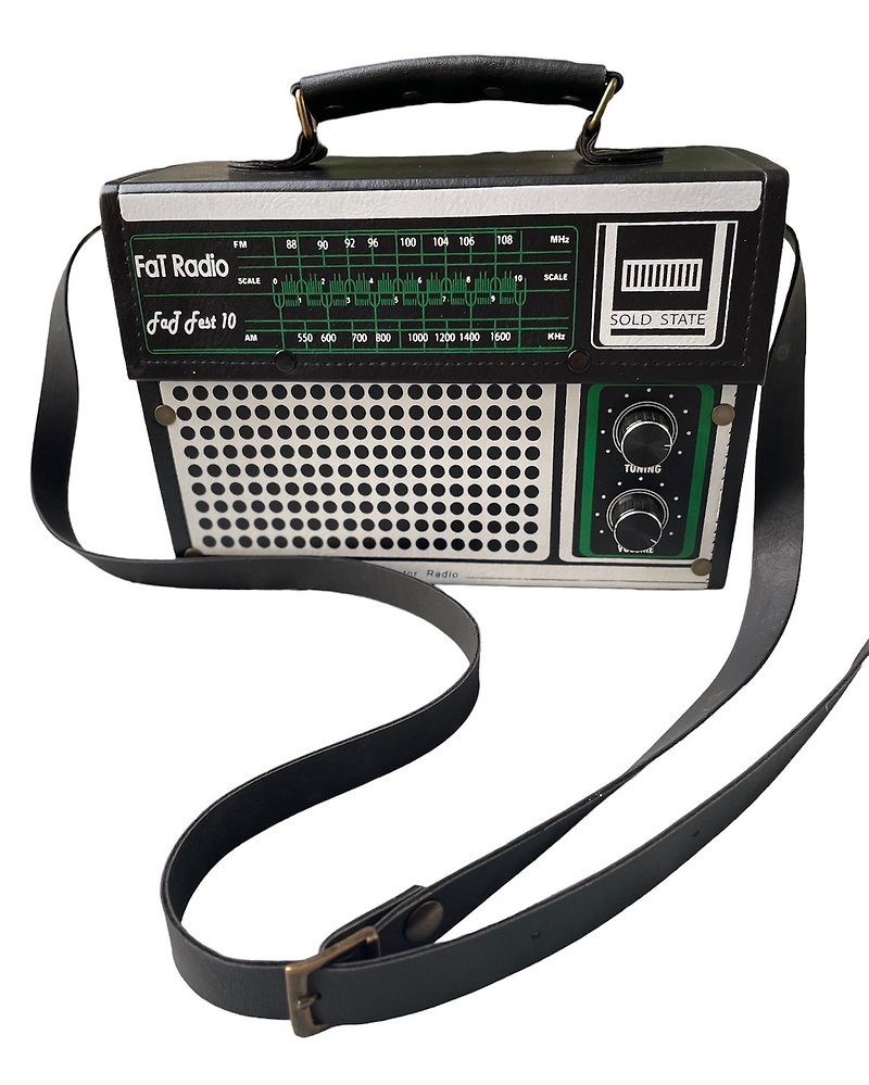 radio pattern box bag - Other - Faux Leather Black