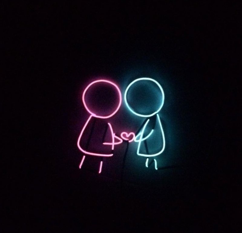 neonlite 客製霓虹文字圖案燈 /小情侶/ - 燈具/燈飾 - 塑膠 綠色