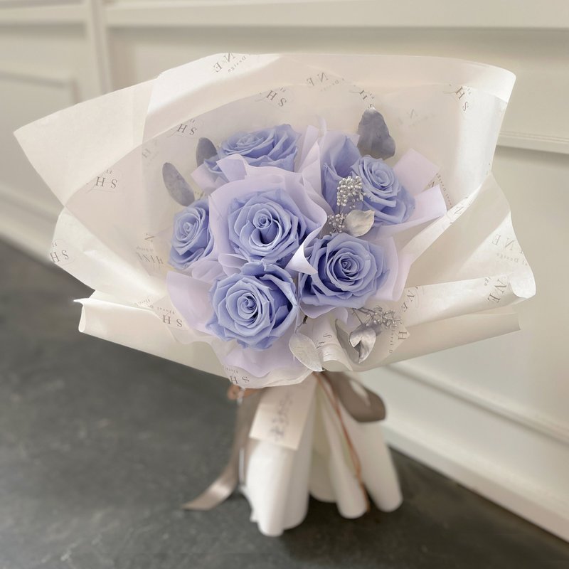 Royal blue six rose everlasting bouquet - Dried Flowers & Bouquets - Plants & Flowers Blue