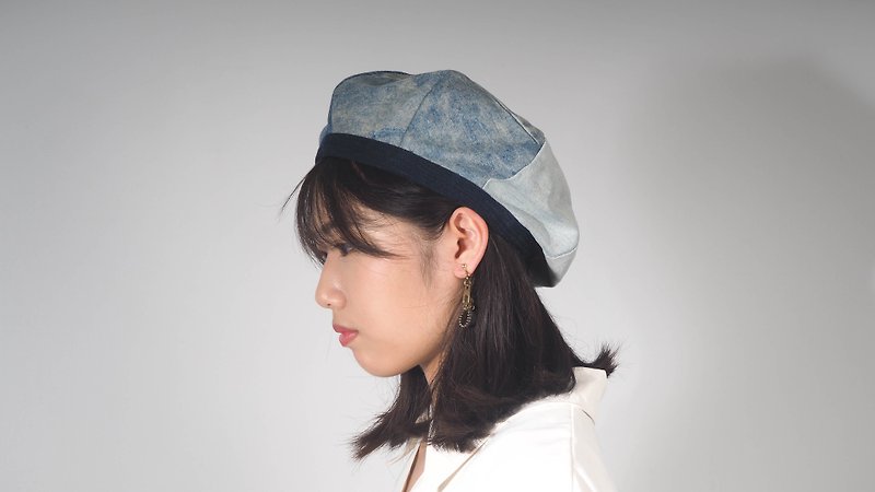 Denim beret-custom color please leave a message - Hats & Caps - Cotton & Hemp 