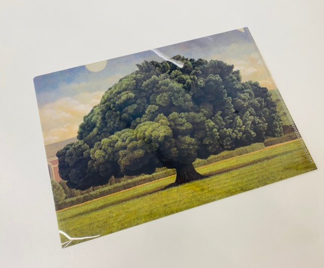 絵画 「気」サブタイトル「多幸の樹」 奇妙な葉を持つ大きなガジュマルの木 台南国立成功大学 アート