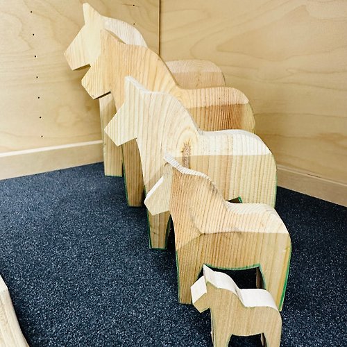 倉禾工具屋 瑞典 達拉木馬 雕刻 手工 禮物 DIY 原木 擺飾品 木雕 半成品