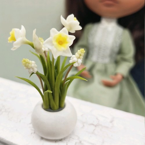 Katya Chip 盆栽微型花 1:6 比例玩具屋花
