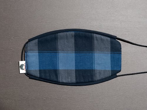 Chen-3 深藍格子 手工限量立體口罩 舒適/透氣/可水洗