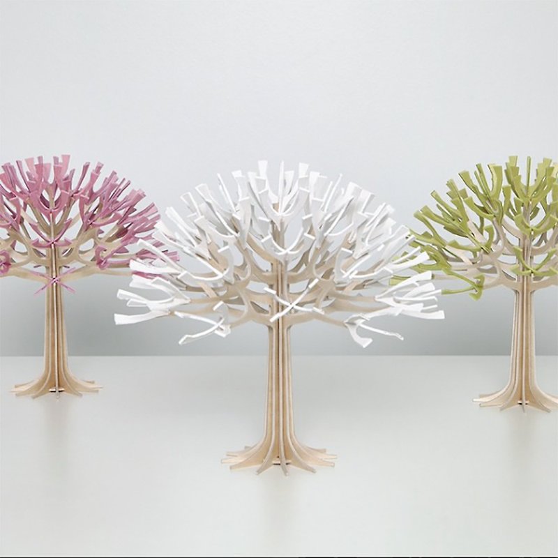 【芬蘭製】LOVI樂宜3D立體拼圖樺木擺飾|禮物- 四季的樹 (11.5cm) - 裝飾/擺設  - 木頭 多色