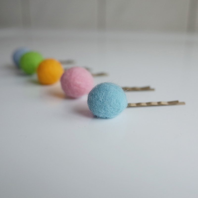 [Q-cute] Hairpin Series - Macaron Balls - Customized - เครื่องประดับผม - ขนแกะ หลากหลายสี