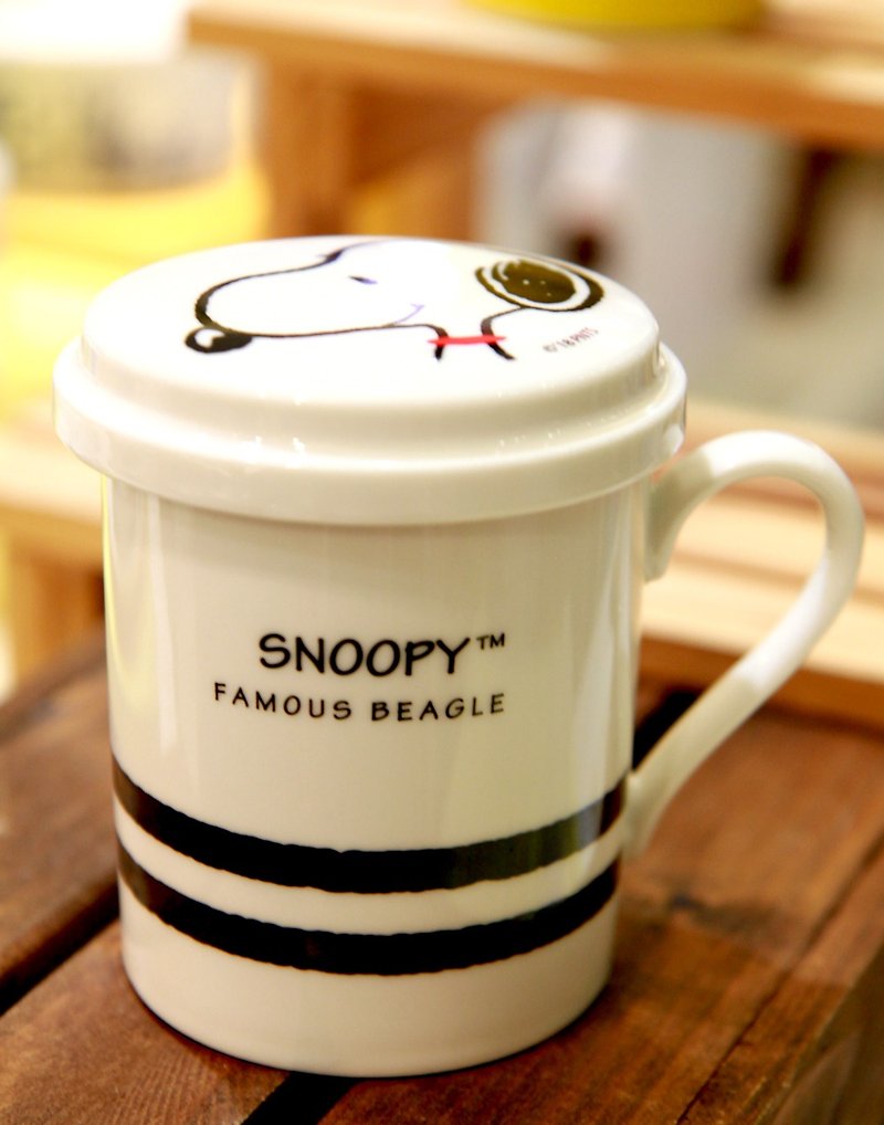 SNOOPY Snoopy-Tea Companion Multi-Function Cup (Snoopy) - Cups - Pottery White