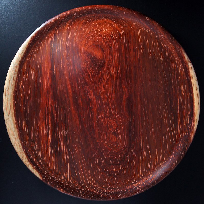 Red rosewood / hand-carved wooden plate, hand-made by hand / display plate - Items for Display - Wood Red