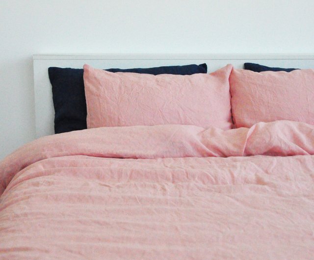 金曜日の御treat走：ピンクのリネンの寝具