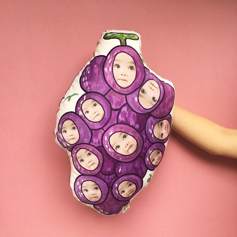 客製 JL蔬菜水果系列插畫 抱枕 - 寶寶/兒童玩具/玩偶 - 其他材質 紫色
