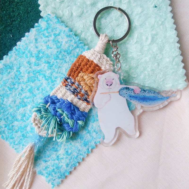 Ruirui yo JUI&LIU Narwhal Polar Bear Lucky Charm / Ornament / Key Ring - ที่ห้อยกุญแจ - อะคริลิค สีน้ำเงิน