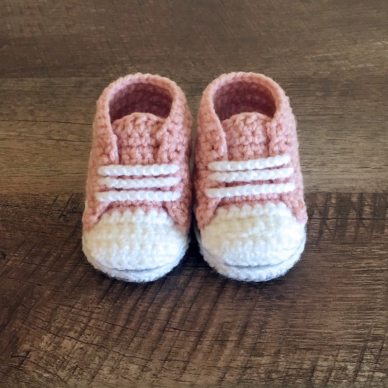 Stylish Pink Baby Sneaker - Crochet Shoes - Handmade Toddler Booties - Footwear - 童裝鞋 - 壓克力 粉紅色