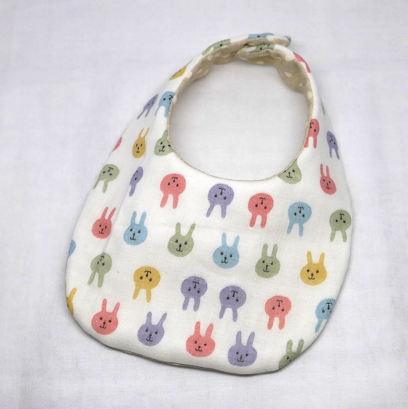 Japanese Handmade 8-layer-gauze Baby Bib /colorful rabbit - Bibs - Cotton & Hemp Multicolor