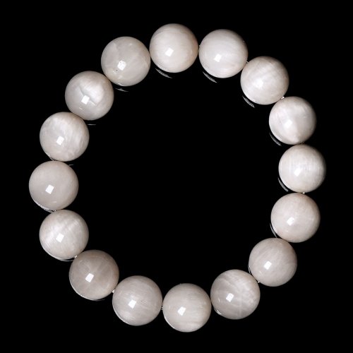 正佳珠寶 Gemsrich Jewelry 【正佳珠寶】白兔毛 頂級滿絲貓眼白兔毛 12.8-13.3mm 白兔毛手珠