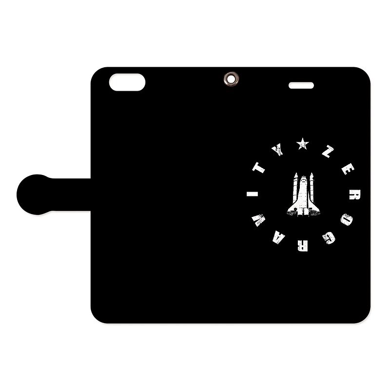 [Notebook type iPhone case] Zero Gravity 2 - เคส/ซองมือถือ - หนังแท้ สีดำ