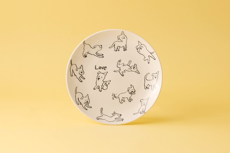 【Mao.s樂陶陶 x 李瑾倫 無尾香蕉動物學校】愛狗餐盤禮盒組 - 盤子/餐盤/盤架 - 陶 多色