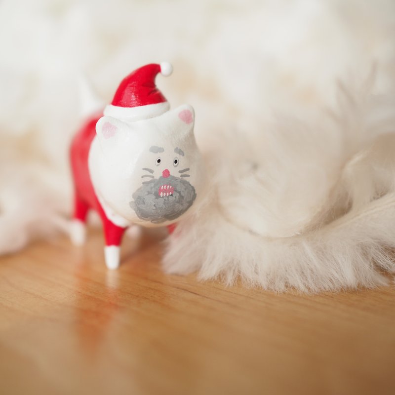 cat santa - 公仔/玩偶 - 黏土 紅色
