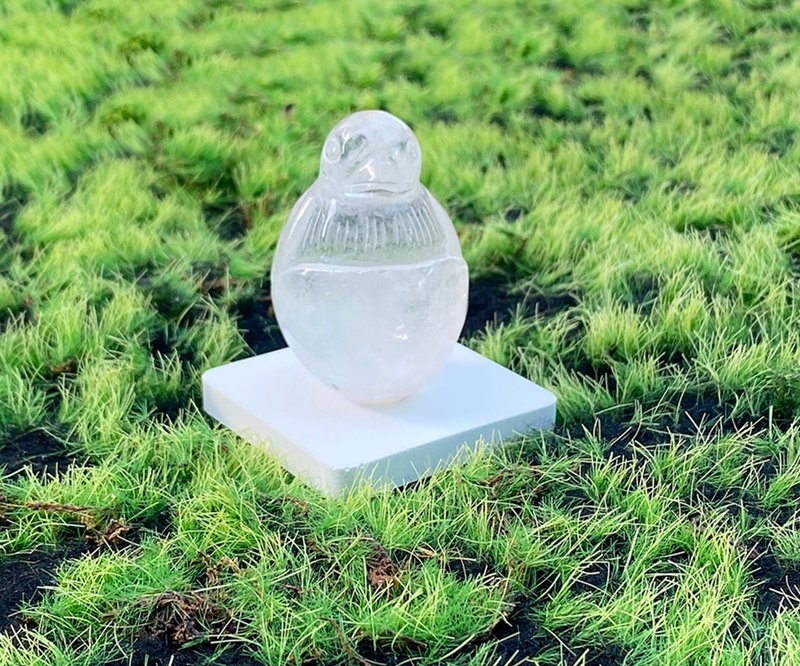 Natural White Crystal with Phantom Crystal Cute Chick Figurine - Boosts Luck & Brings Auspiciousness - Fast Shipping - Items for Display - Crystal Multicolor