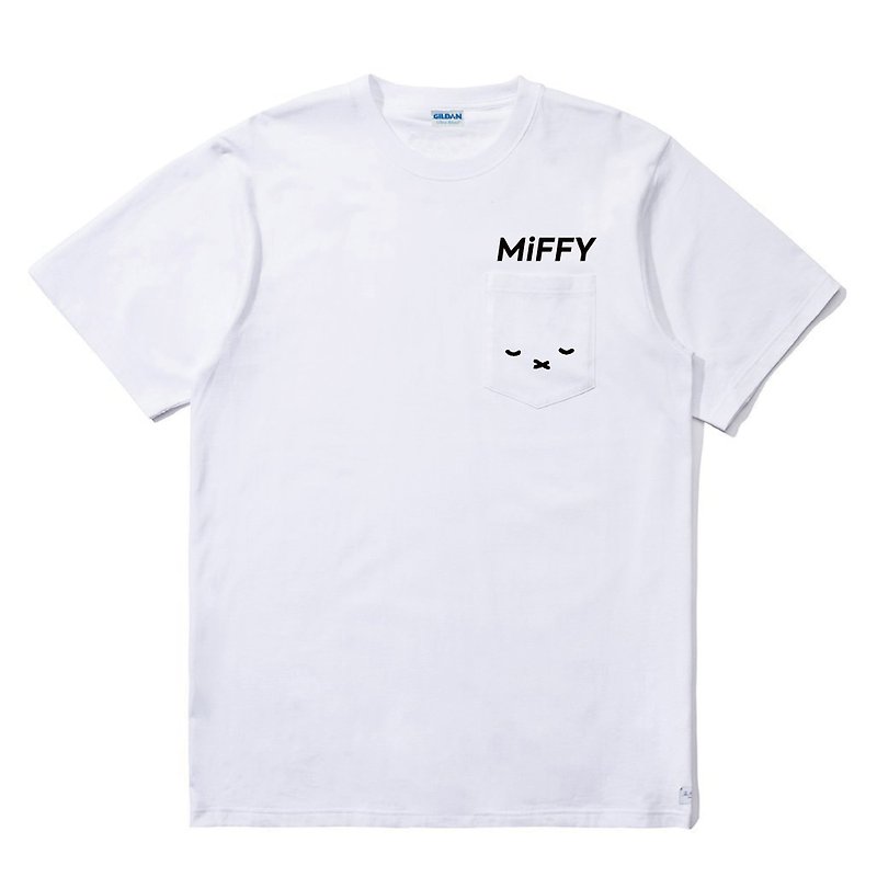 MIFFY Authorized-MIFFY Pocket Short T - เสื้อยืดผู้หญิง - ผ้าฝ้าย/ผ้าลินิน ขาว