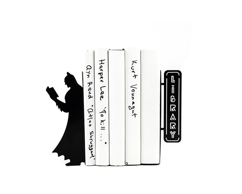 バットマンブックエンド。書籍のバットマンホルダーを読みます。オタクの装飾 - 置物 - 金属 
