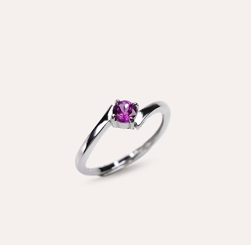 安的珠寶 AND Jewel AND 石榴石 紫色 圓形 4mm 戒指 蛻變系列 Interlace 天然寶石