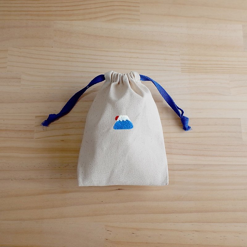 【Q-cute】小束口袋系列-可愛圖案-加字/客製化 - 化妝包/收納袋 - 棉．麻 多色