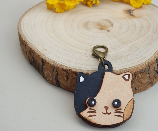 Cat pet avatar hang tag name tag cat name tag a variety of cat breeds  optional cowhide custom - Shop hand-creation Collars & Leashes - Pinkoi