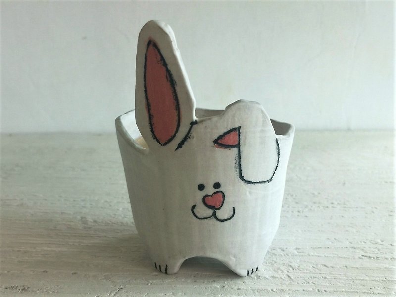 Rabbit's northern nose has a pedicure potted pottery_ pottery potted potted plants - Plants - Pottery White