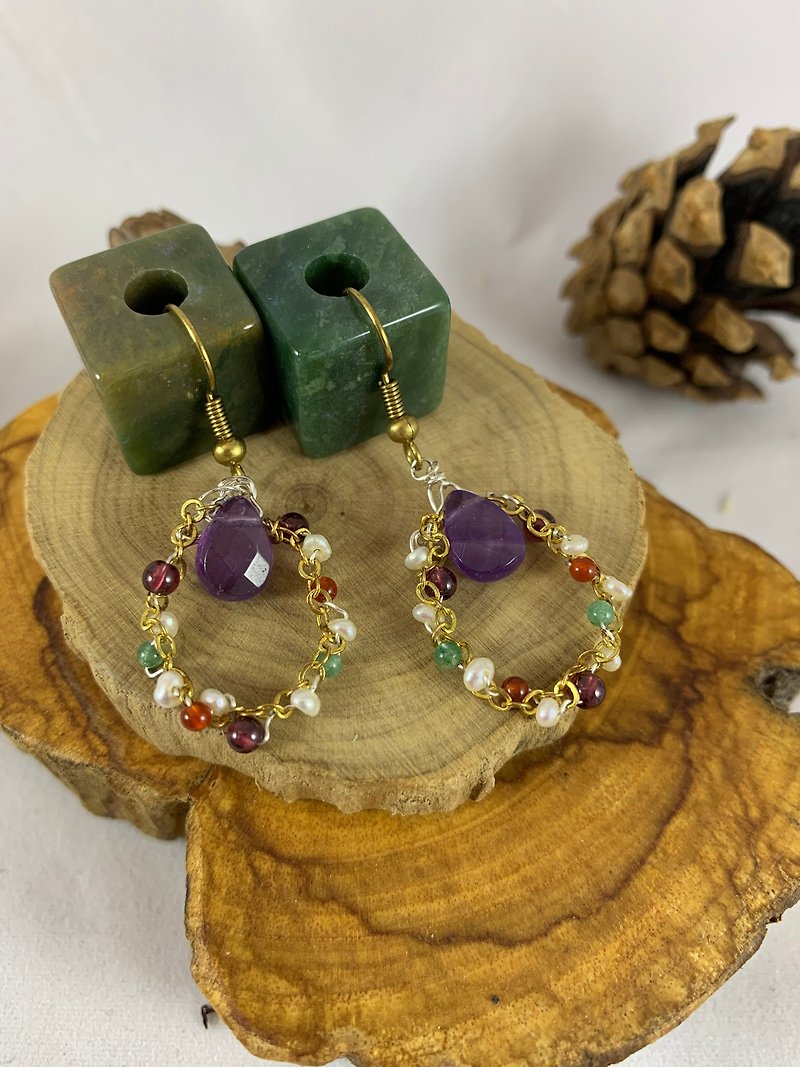 dream of purple - Earrings & Clip-ons - Semi-Precious Stones Purple