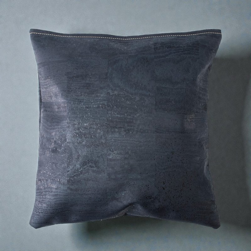 コルクレザークッションカバー (Navy) - 枕・クッション - サステナブル素材 ブルー