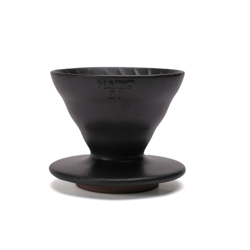 HARIOx Pottery Workshop xAurli|V60 Old Rock Mud 01 Filter Cup (Volcanic Black) - Coffee Pots & Accessories - Other Materials Black