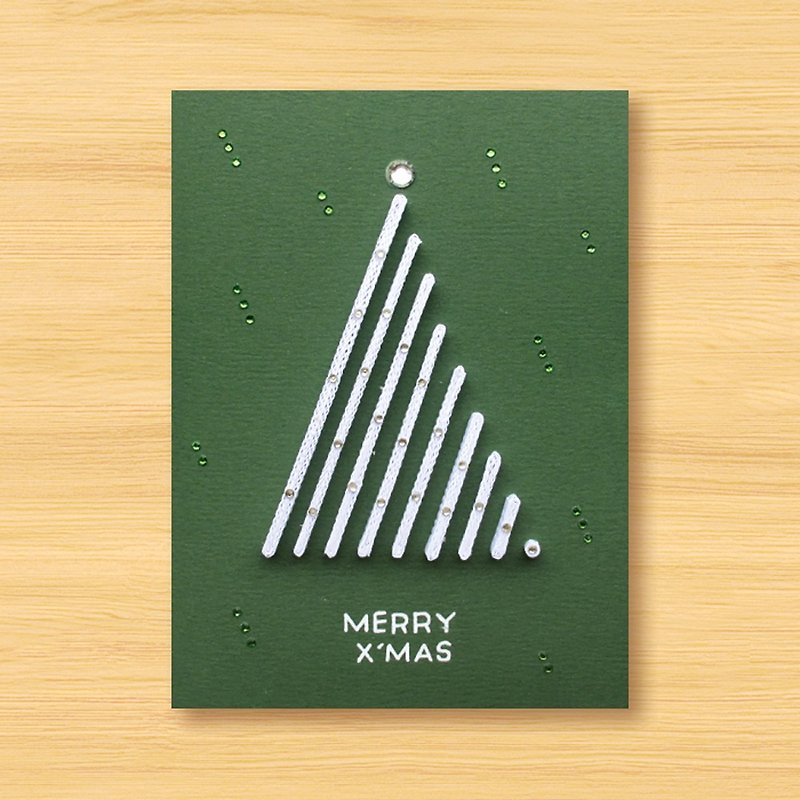 ハンドメイドロール紙のカード_特別なクリスマスの挨拶をするMERRY X'MAS_C - カード・はがき - 紙 グリーン