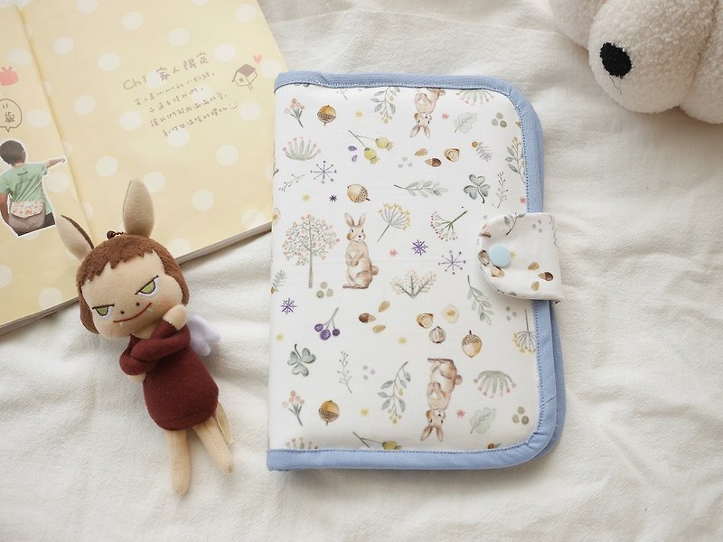 Baby manual cover, mother manual cover, book cover can hold two manuals, rabbit style - อื่นๆ - ผ้าฝ้าย/ผ้าลินิน สีน้ำเงิน