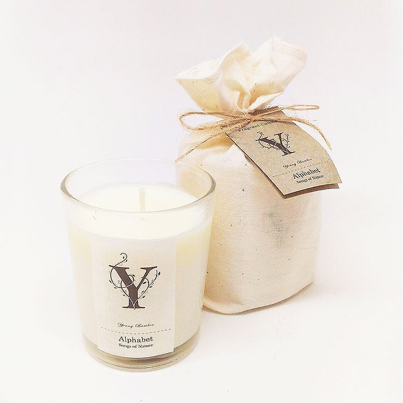 Art Lab - Alphabet Fragrant Candle - Young Bamboo - Skincare & Massage Oils - Glass White