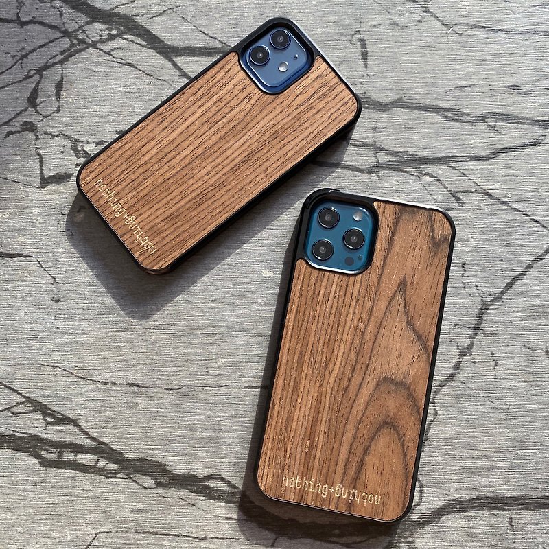 木頭 手機殼/手機套 咖啡色 - 手做木製IPhone 12 mini /12 /12 Pro /12 Pro Max