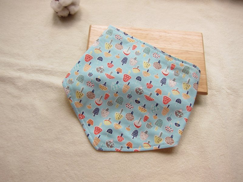 アリス色の開花キノコ - 綿の包帯の赤ちゃん、よだれかけ、スカーフ（4色） - スタイ - その他の素材 ブルー