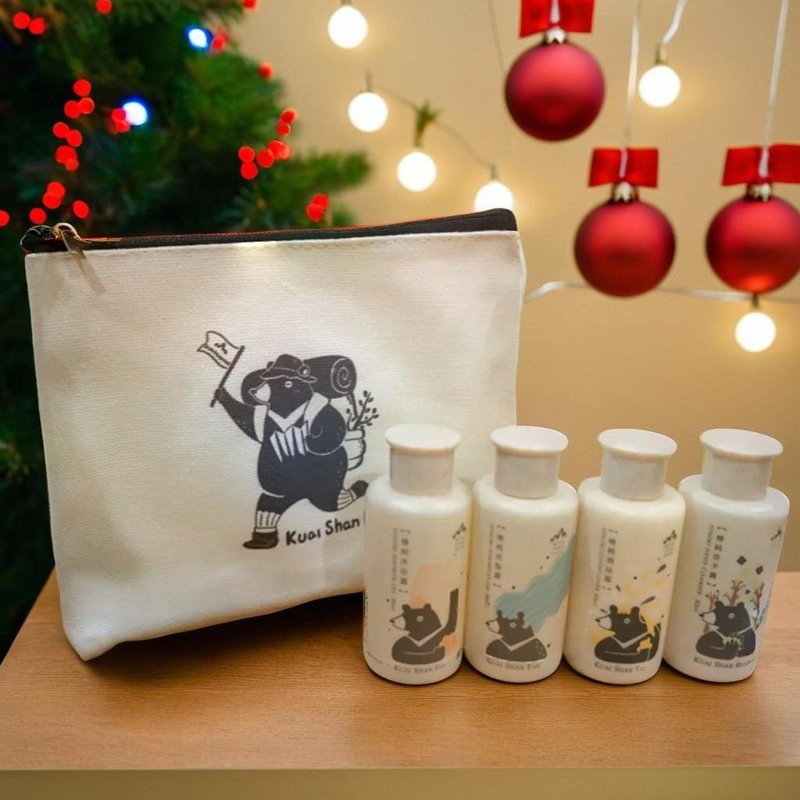 Pre-ordering [Christmas gift] Hinoki bear forest travel set-Hinoki essential oil bath/shampoo/conditioner/hand washing - ชุดของใช้พกพา - น้ำมันหอม 