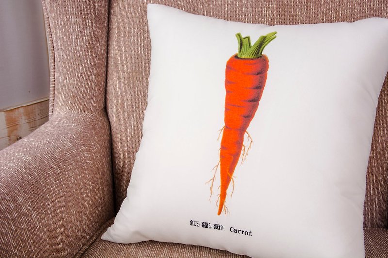 Cushion-紅蘿蔔 Carrot - Pillows & Cushions - Polyester Red