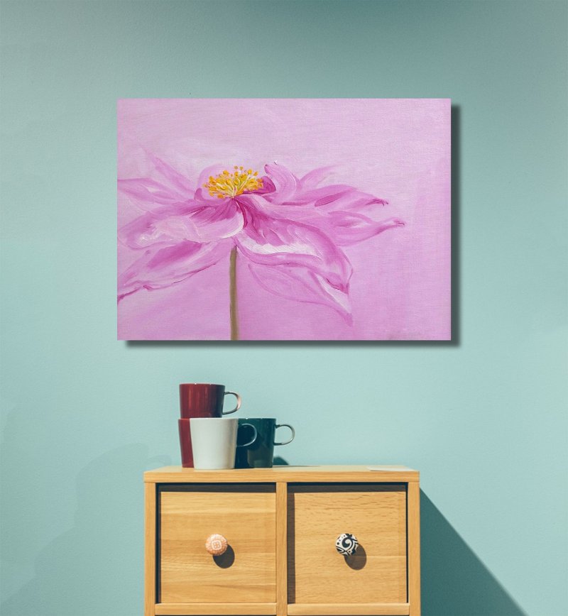 Present Painting Flower Wall Art Floral Decor Kitchen Decor Flowers Art - 海報/掛畫/掛布 - 壓克力 粉紅色
