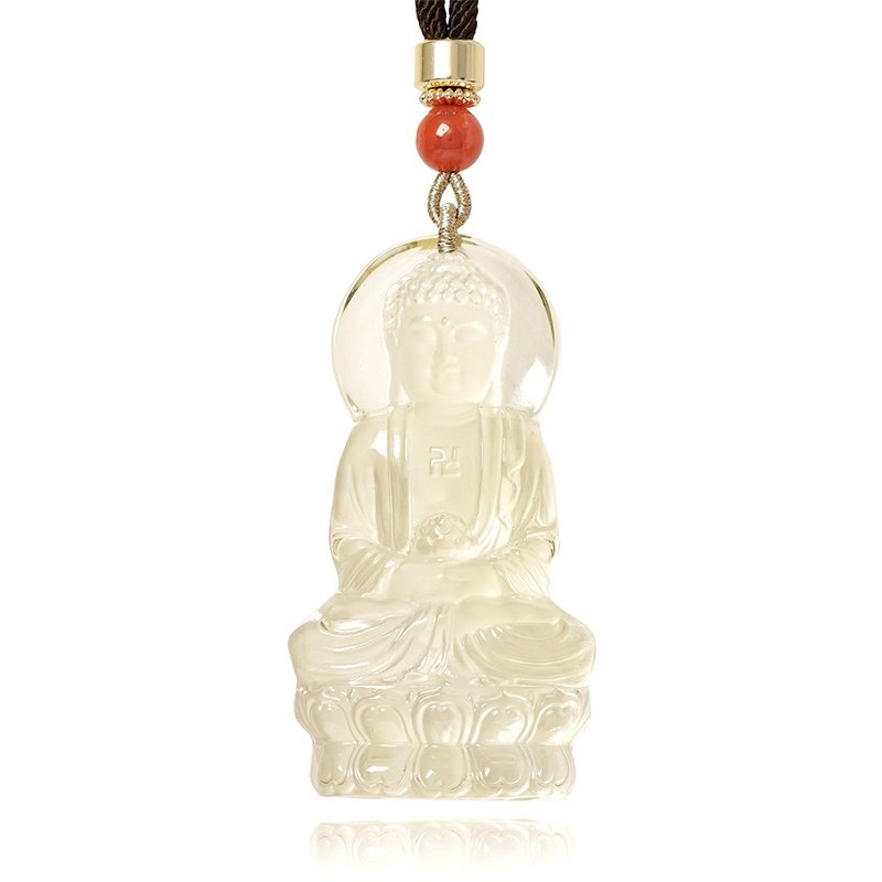 Citrine Buddha 35.5g Pendant - Necklaces - Semi-Precious Stones Multicolor