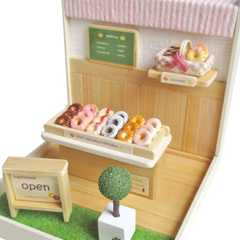 ミニチュアドーナツショップ　ミニチュアスイーツ - 擺飾/家飾品 - 木頭 粉紅色