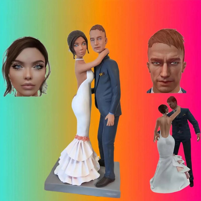 客製化人物公仔 結婚 周年紀念 禮物 訂製 人偶 人像畫 似顏繪 91 - 公仔/玩偶 - 黏土 多色